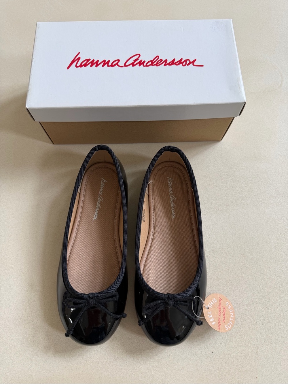 Hanna Andersson Black Patent Girls' Ballet Flats with Bow
